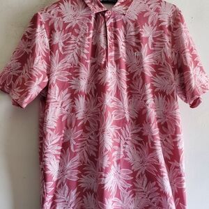 Travis Mathew Pink Floral Short-Sleeve Polo